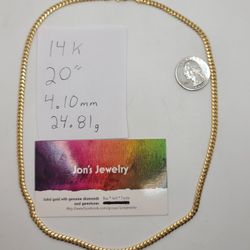 14k Gold 20" Miami Cuban Link Chain