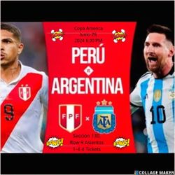 4 Tickets Perú vs Argentina Copa América