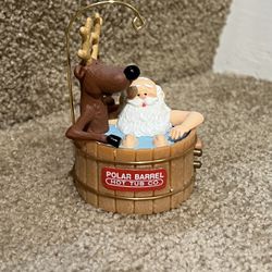 Vtg 1986 Hallmark Christmas Ornament Santa Hot Tub Reindeer Polar Barrel