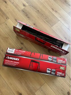 New Husky Folding Steel Sawhorse Two packages
