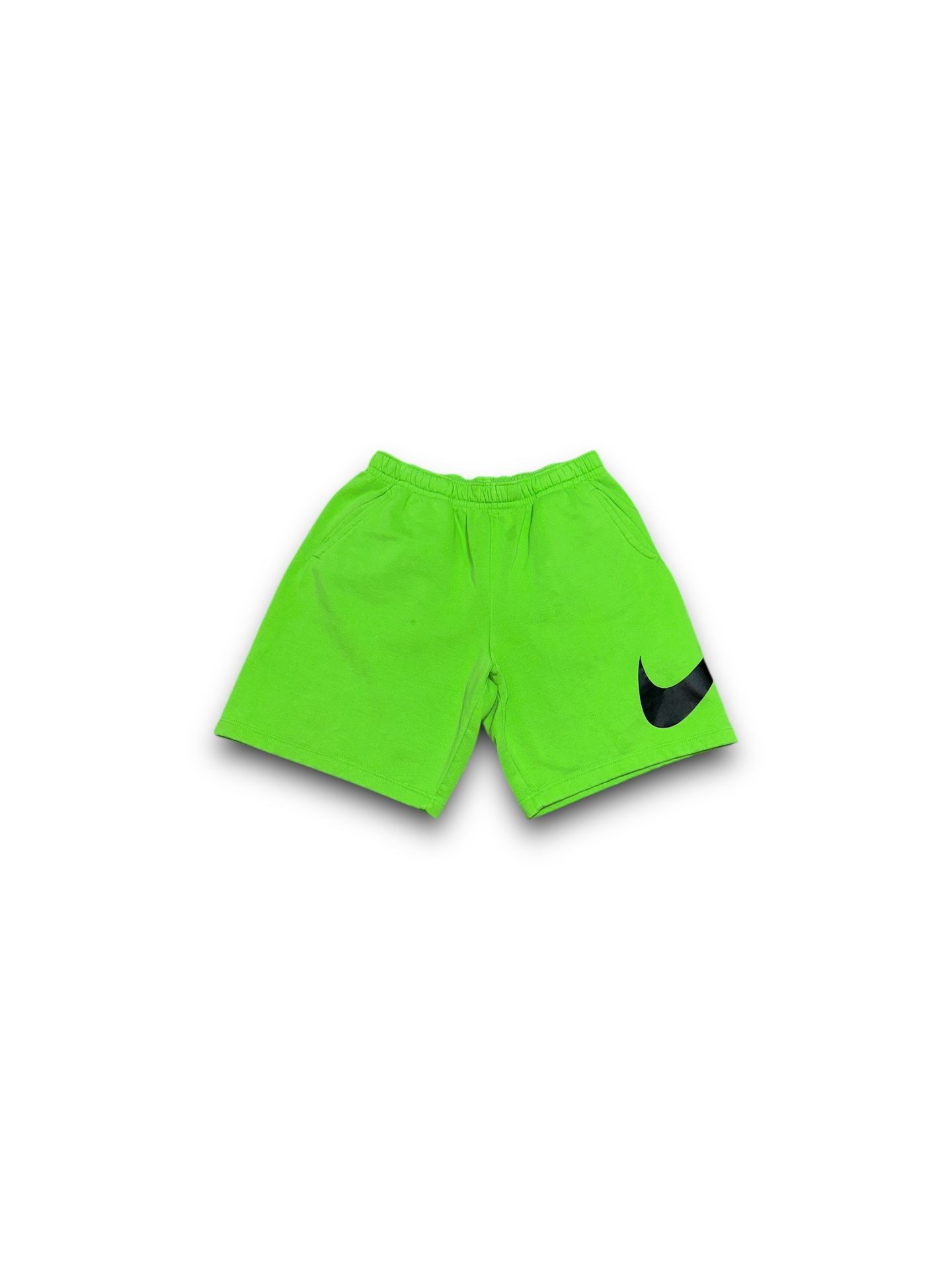 Nike sportswear big swoosh club fleece sweat shorts green mens large