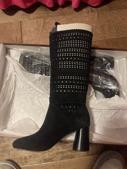 DONALD/PLINER GLENDA BLACK SUEDE LASER CUT