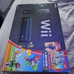 Only the box nintendo wii console with new super mario bros Nintendo Wii Black New Super Mario Bros *REPLACEMENT BOX & INSERT ONLY* $50