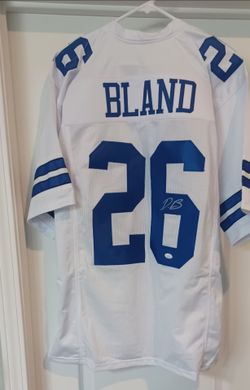 DALLAS COWBOYS RON BLAND AUTOGRAPHED CUSTOM FOOTBALL JERSEY XL WITH JSA AUTHENICATION COA
