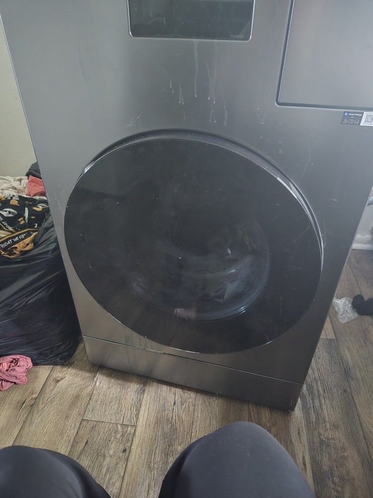 Bespoke 5.3 cu ft Capacity Dark Steel Ventless All In One...
