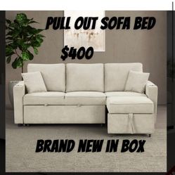 Colors Available/ Grey And Ivory Sectional Pull Out Sofa