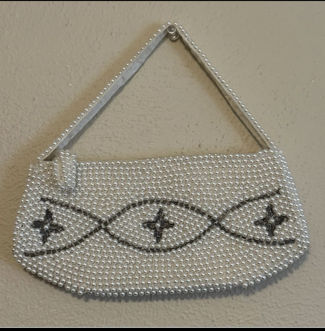 Faux Pearl Handbag