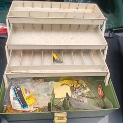2 tackle boxes with tackle
