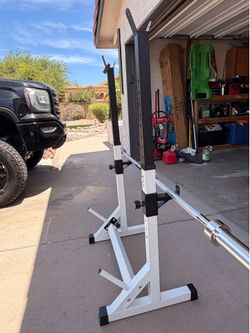 Adjustable squat bench rack