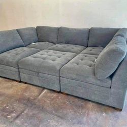TUFTED GREY MODULAR BRAND NEW SECTIONAL SAME DAY DELIVERY 