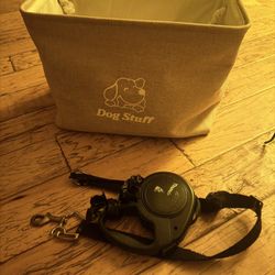 Dog Stuff Storage Bin & Thunder Retractable Leash