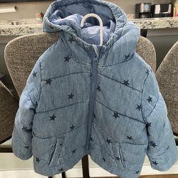 Toddler Sz 2years Denim Puffer Jacket 