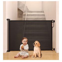 Momcozy Extra Wide Mesh Baby Gates for Stairs, 33" Tall, Extends to 71" Wide, Pet Dog Gate