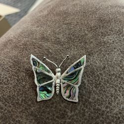Beautiful Mexican .925 Silver And Abalone Butterfly Brooch  $35