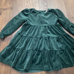 Girls Green And Gold Velvet Dress Size 3t By Tahari #7