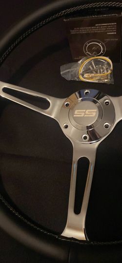 15 Inch Leather Wheel With Laser Engraved Super Sport Logo Horn Button