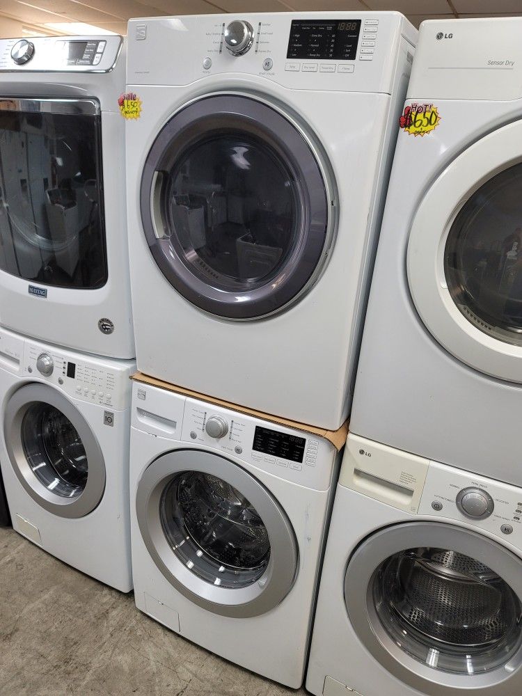 Kenmore Front Loading Washer And Stackable Gas Dryer Set