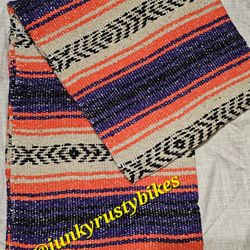 New Orange Purple Falsa Mexican Blanket 