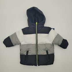 Little Boys Striped Puffer Jacket 24M