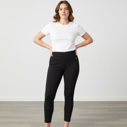 T Tahari Leggings Pull On Slimming Tummy Control Mid-Rise Black Sz XL