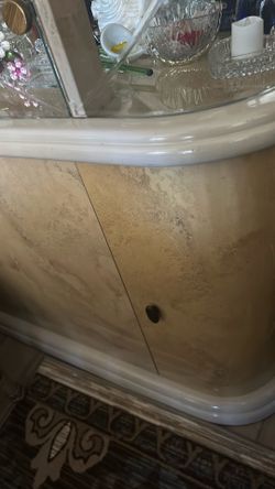Glass / marble China hutch