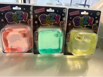 OfferUp Title  3 EQZY Extreme Squeezy Gel Cubes Pink Green Yellow New Sealed