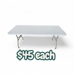 Brand New 6 FT White Rectangle Rectangular Plastic Party Table Commercial Grade