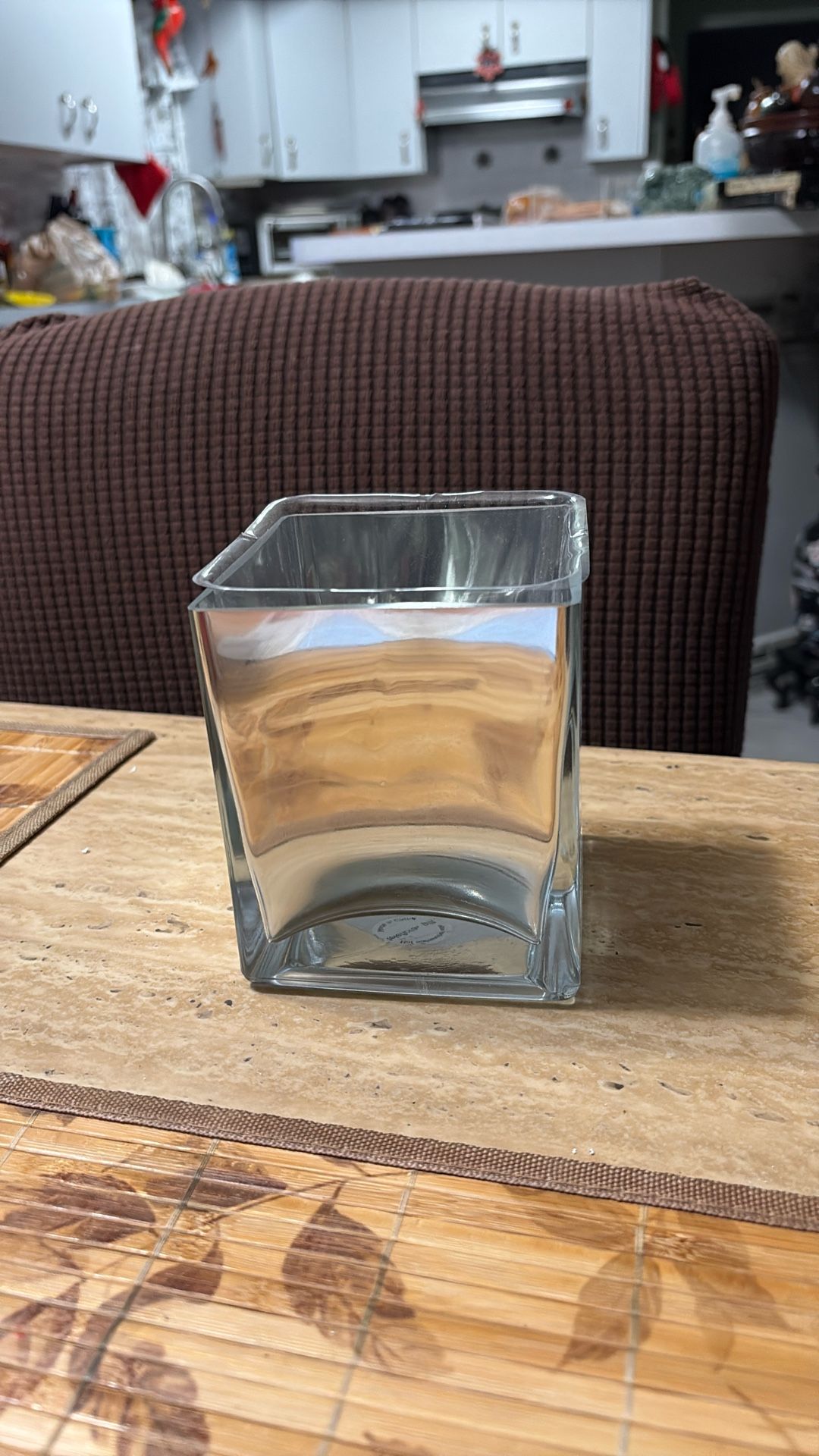 Cube Glass Vase 4X4X4. High Gloss Mirror Finish