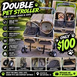 🐶🐱 DOUBLE PET STROLLER – ONLY $100! 🐾