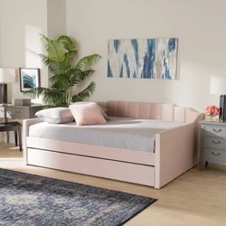Pink Velvet Queen Daybed 