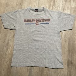 Vintage 90s Harley Davidson Mills Burlington NJ T-Shirt Gray Made In USA