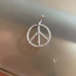 Diamond And Sterling Silver Necklace Charm