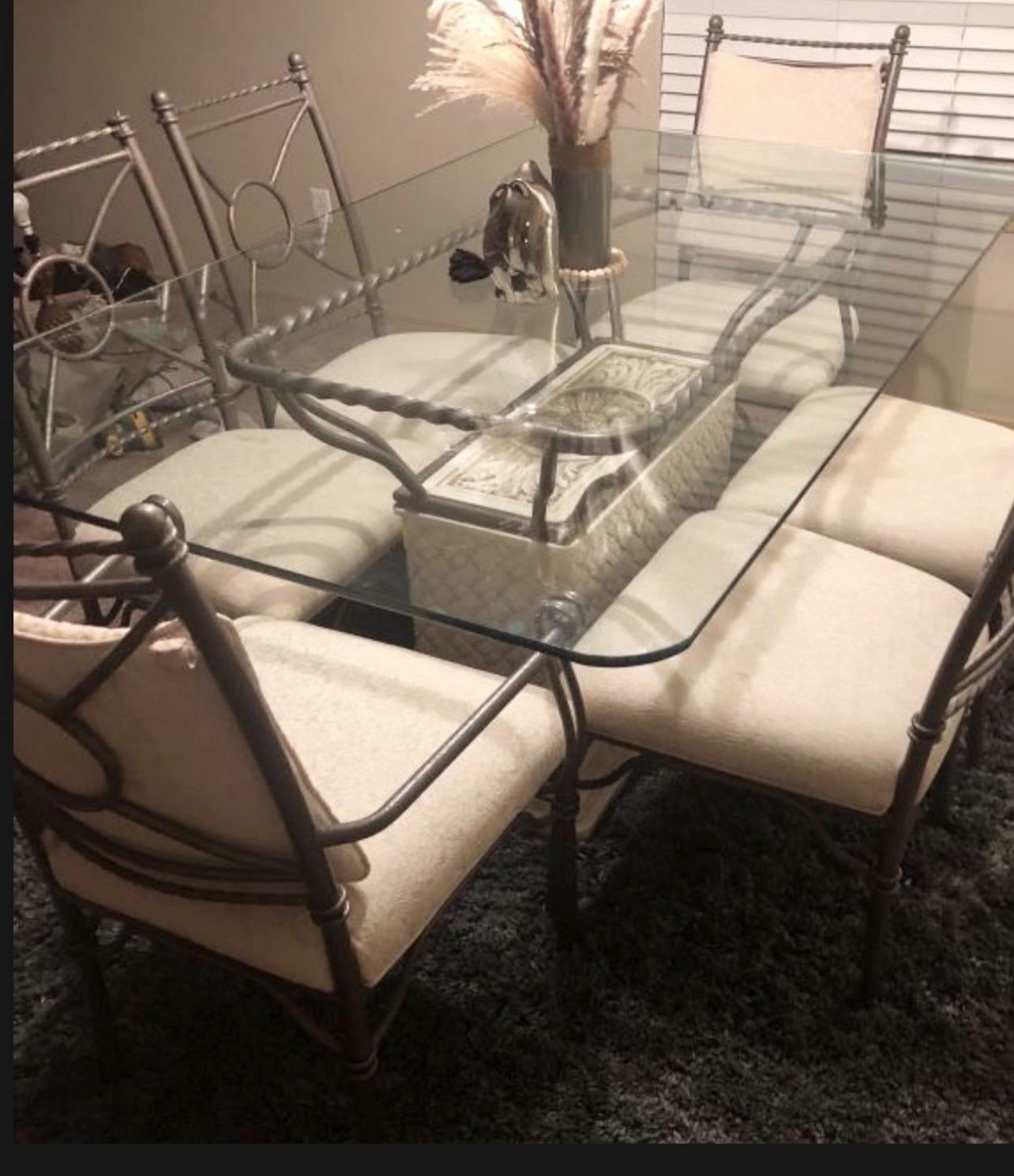 Glass Table And 6 Chairs