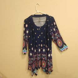 White Mark Floral Tunic