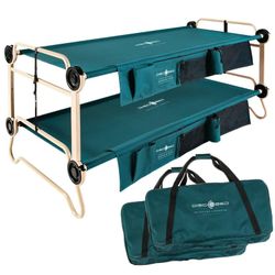 Disc-O-Bed XL Cam-O-Bunk Benchable Double Cot w/Organizers, Green