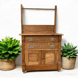 Antique Oak Wash Stand