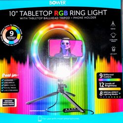 NEW 10" Tabletop RPB Ring Light With Ballhead Tripod & Phone Holder