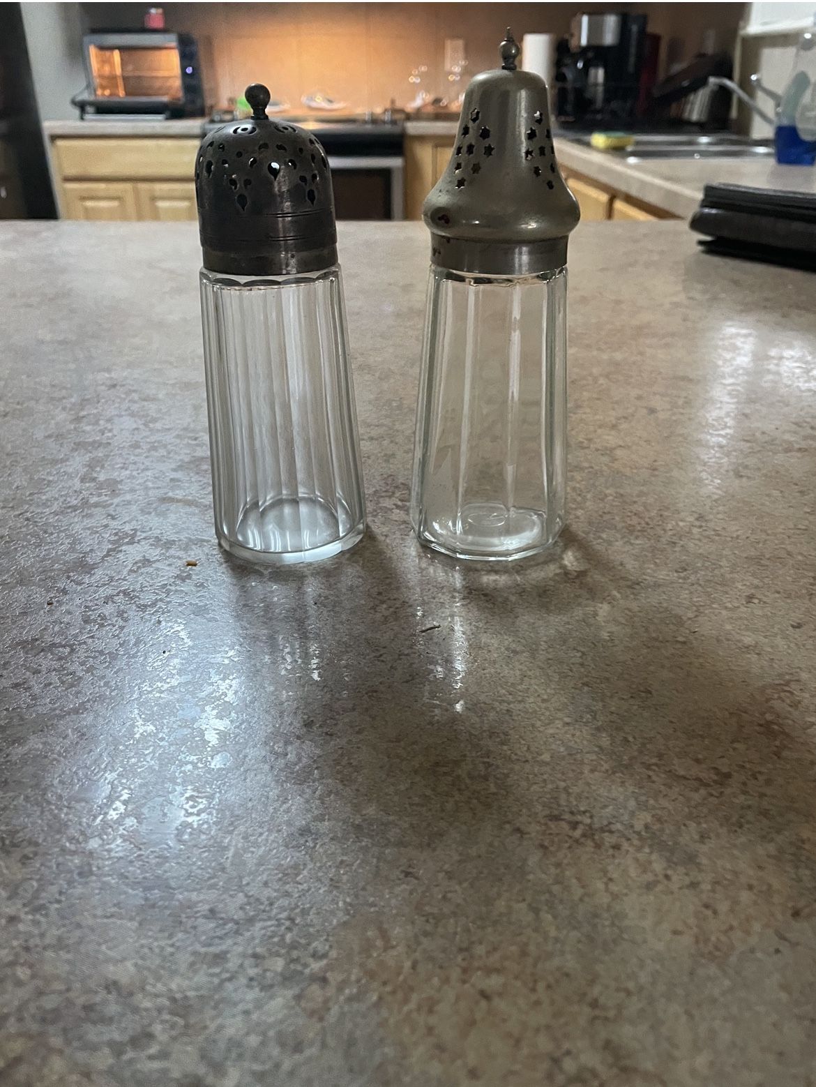Salt And Pepper Antique Glass Shakers