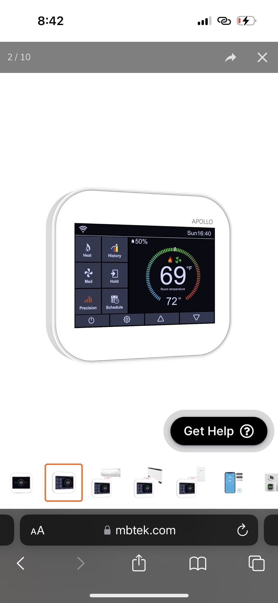 Apollo Smart Thermostat|No C-Wire|Fan Coil Unit|WiFi Programmable|Remote Room Sensor: Heating, Cooling, Ventilation, Humidification|Energy Saving, Tou