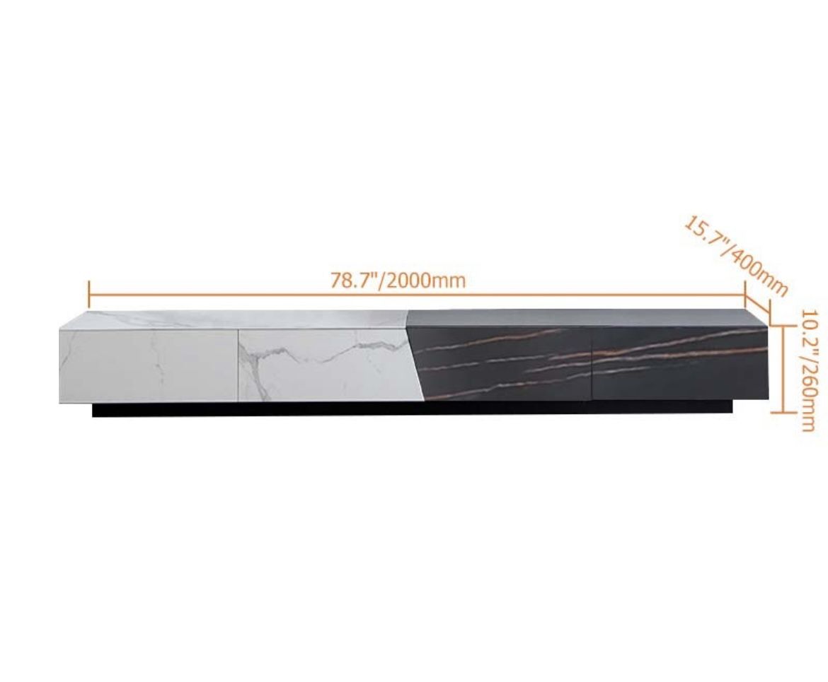 Marble Ceramic Finish Accent Cabinet Side Tv Cabinet Stand