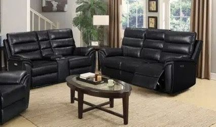 ✨BLACK RECLINER SOFA AND LOVESEAT 