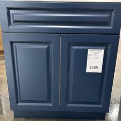 30" Bathroom Vanity - Navy Blue Raised Panel