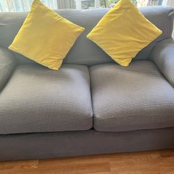 Two 2 Seater Sofa With Cover And Cushions For Sale