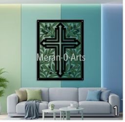 Meran-O-Arts Cross Wall Art Panel