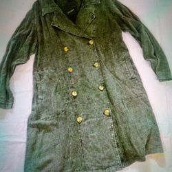 New Large Black Denim Jean Jacket Coat 