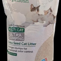 Sophresh Multi-Cat Ultra Clumping Grass Seed Cat Litter Earth-conscious Lightly Scented Light Air Meadow 20lbs