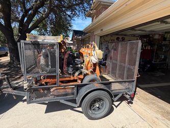 Landscape maintenance trailer with Scag V-Ride 36” new motor