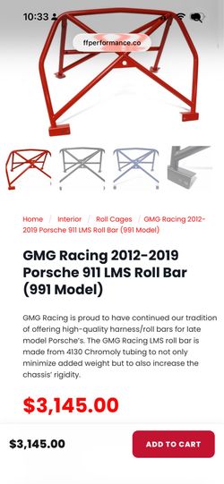 Gmg roll cage for 991 porsche