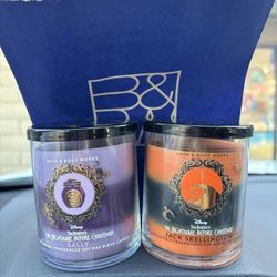 Bath & Body Works Nightmare Before Christmas Single Wick Candle Set Jack & Sally