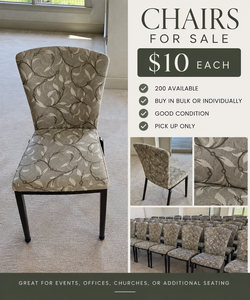 Upholstered Dining / Event Chairs – $10 Each – 200 Available